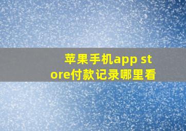 苹果手机app store付款记录哪里看